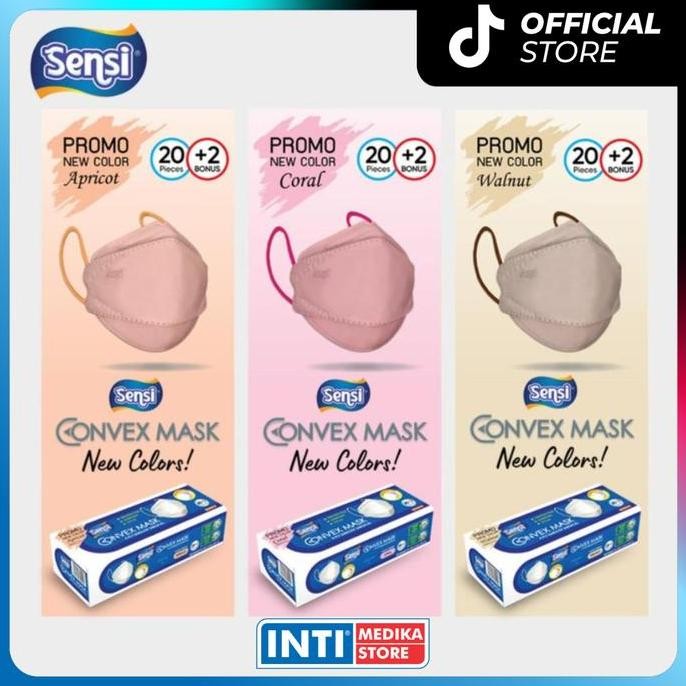 TERMURAH - SENSI - Convex Mask 4D 4 Ply NEW COLOUR | Masker Sensi Earloop