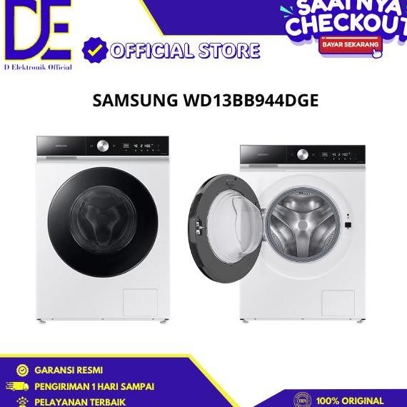 BEBAS ONGKIR - Samsung BESPOKE WD13BB944DGESE Washer 13kg Dryer 8kg WIFI Quick Wash