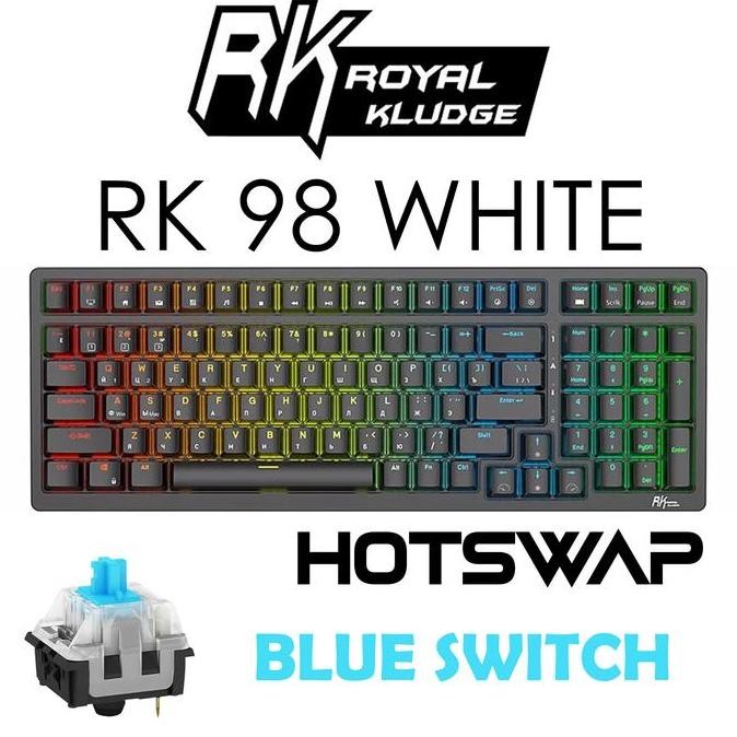 ROYAL KLUDGE RK98 RGB MECHANICAL KEYBOARD 3 MODE WIRELESS HOTSWAP