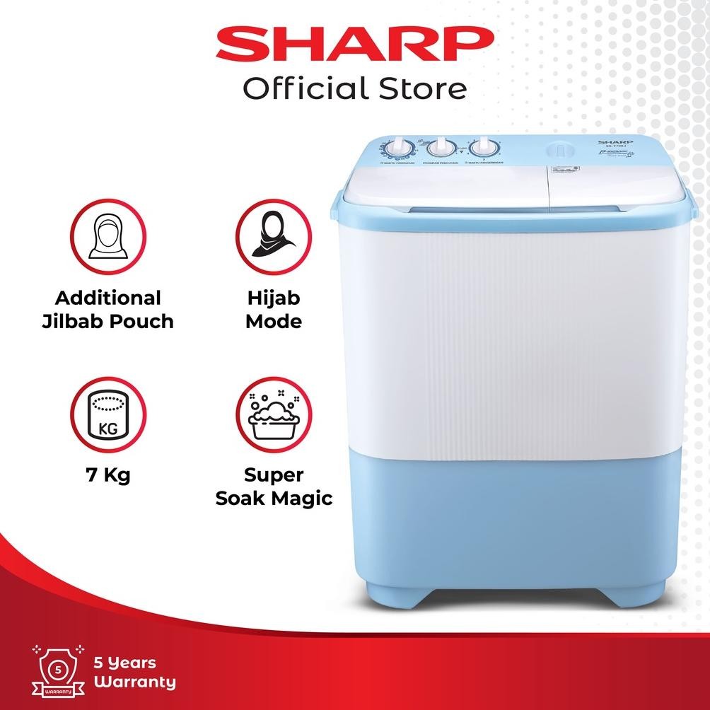 Gratis Ongkir Xtra See-97 Sharp Es-T79Sj Mesin Cuci Twin Tub Blue Terlaris Yl-24