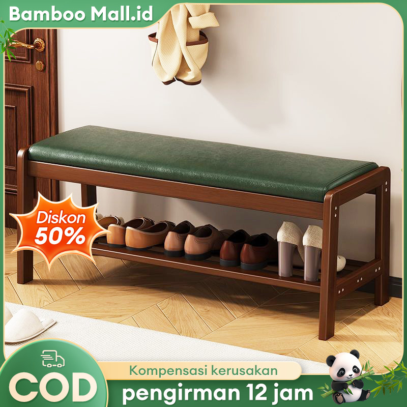 Bangku Ganti Sepatu/Bangku Sepatu Bambu/Bangku Sepatu Empuk/Rak Sepatu Sederhana/Bangku Bambu