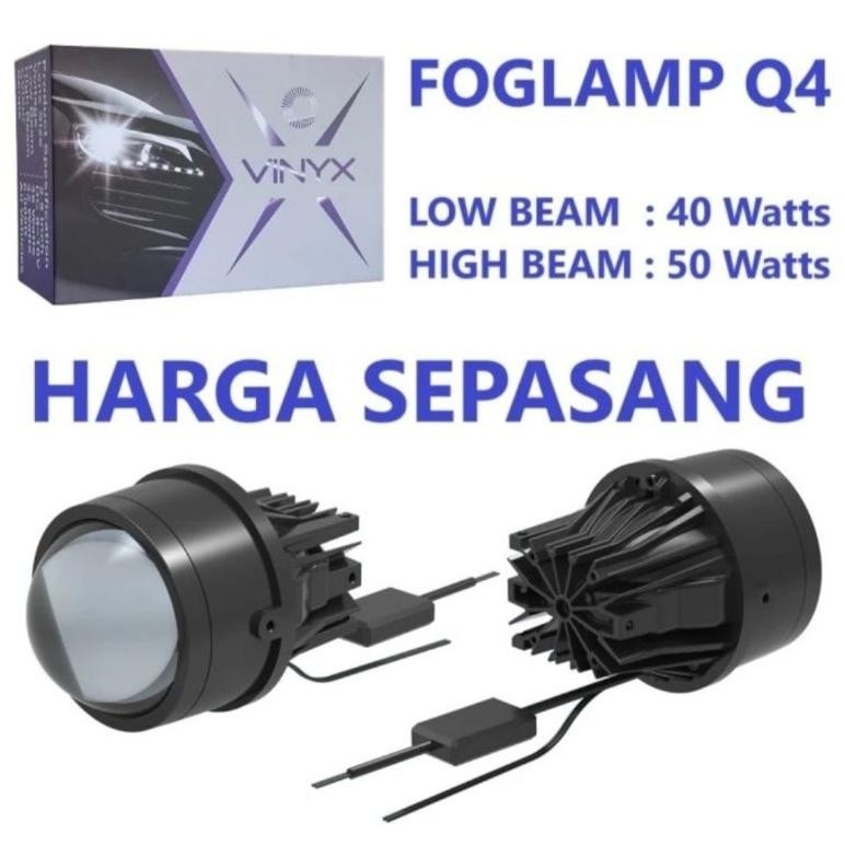 foglamp biled vinyx 3 inch Q4 sinar putih hilo beam projector biled foglamp harga sepasang vinyx q4