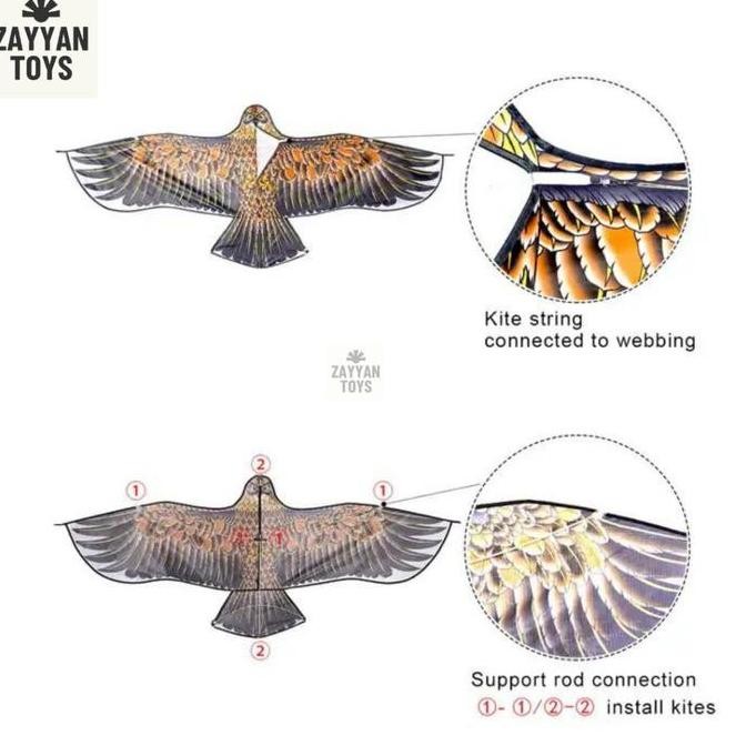 (Good) Layangan Elang Ramraman 1 Meter Layang Layang Layan Senar Buat Besar Kerangka Ram Raman Burun
