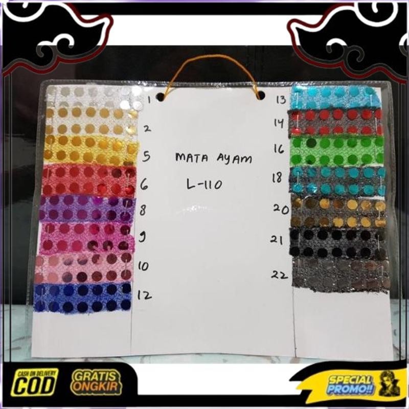 Cod Kain Mata Ikan Payet Besar Bahan Decor Panggung / Mata Ayam Besar Lebar 110Cm / Confetti Dot / P