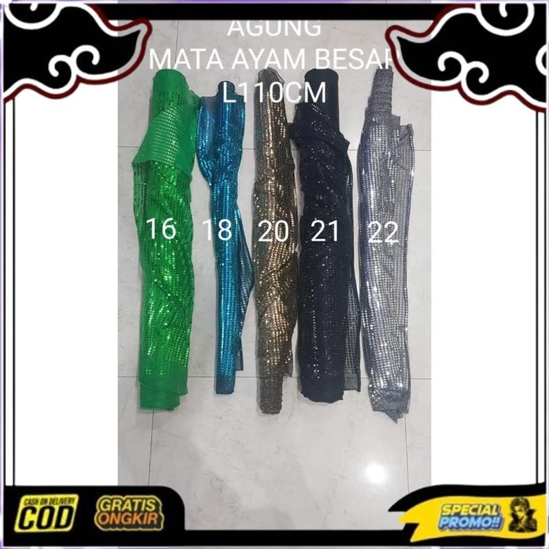 Siap Dikirim Kain Mata Ikan Payet Besar Bahan Decor Panggung / Mata Ayam Besar Lebar 110Cm / Confett