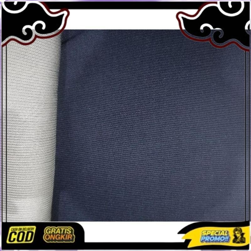 Siap Dikirim Kain Rib Bur Babat 2X1 Bahan Polyester Tebal Warna Hitam Abu Muda Navy Coklat