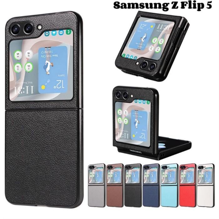 Case Leather Samsung Galaxy Z FLIP 7 Z FLIP 6 Z FLIP 5 Z FLIP 4 Z FLIP 3 Leather Flip Dual Frame Lea