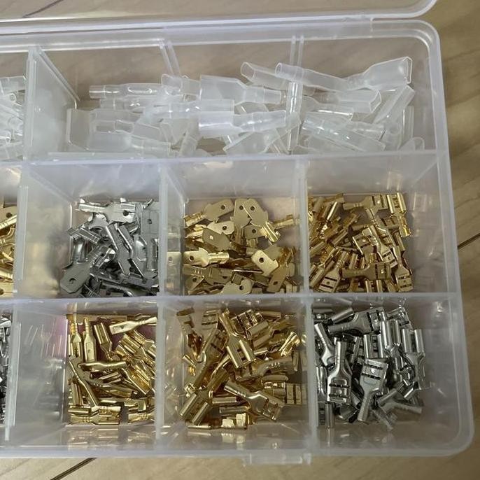 720Pcs Skun Gepeng Set Male Female Cewek Cowok Terminal Konektor Kabel Tembaga Dengan Kotak