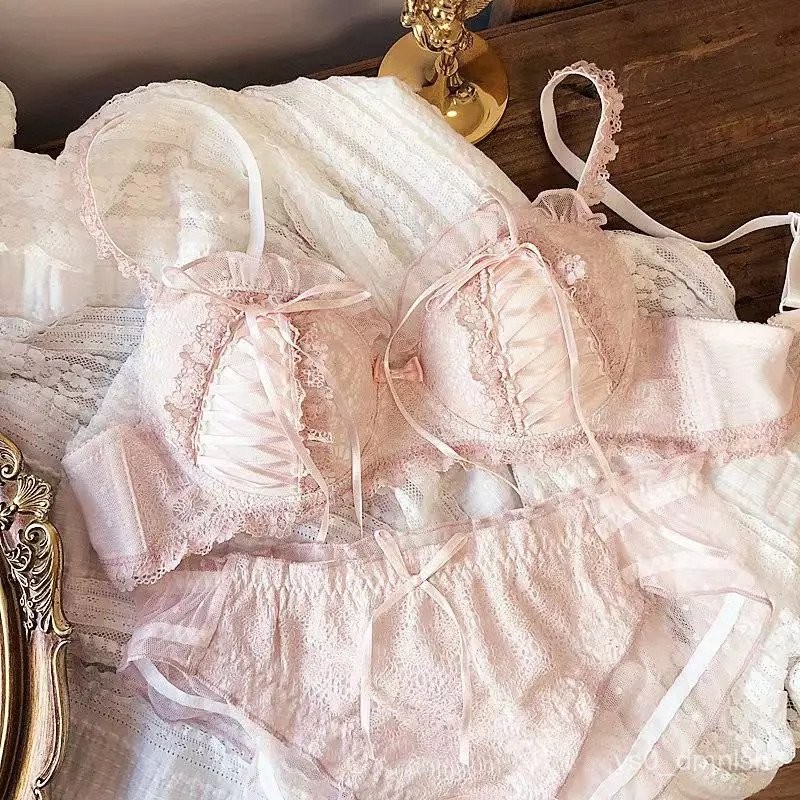Princess Lolita Bra Set, Pure Lust Lace, Sexy Gathering, Anti-Sagging, Sweet Court Style, Comfortabl