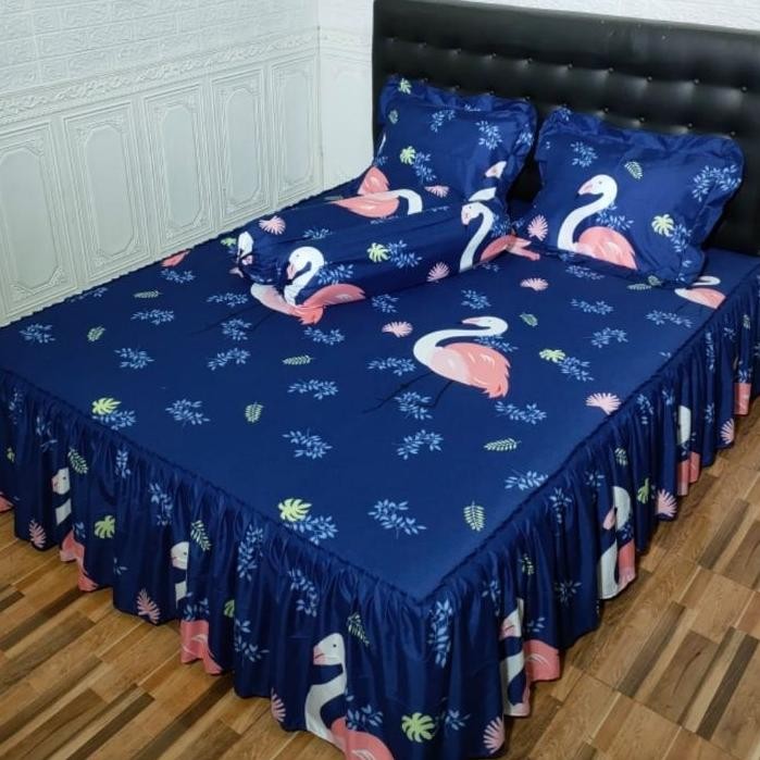 Promo As23 Sprei Rumbai Motif Terbaru Ukuran 180X200 160X200 120X200 Bahan Katun Free 2 Sarung Banta