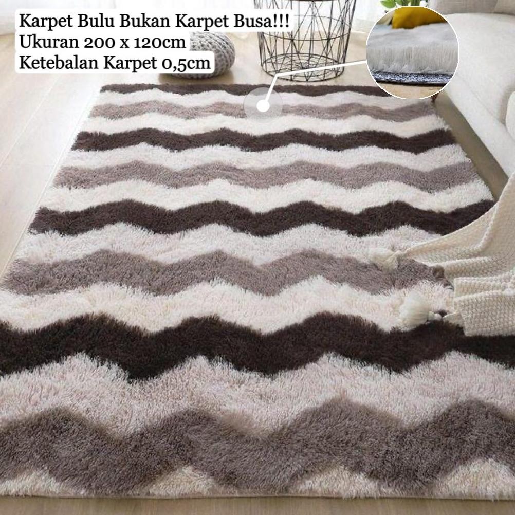 Pusat CheckOut - Karpet Bulu Motif & Ombre Uk 200 x 120cm/Karpet Bulu Lantai Tanpa Ambal