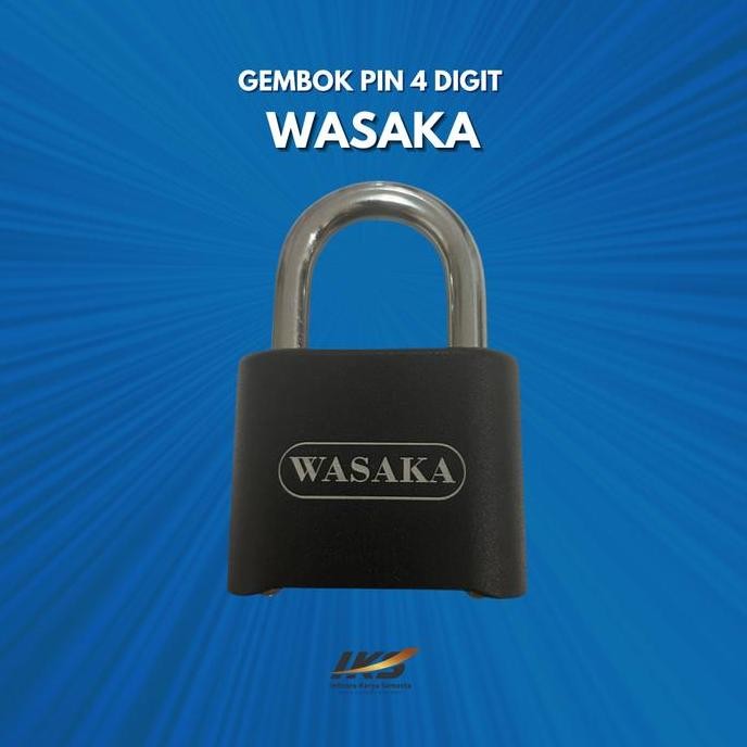 ] Gembok Wasaka padlock 4 digits combination key anti air anti karat untuk indoor dan outdoor