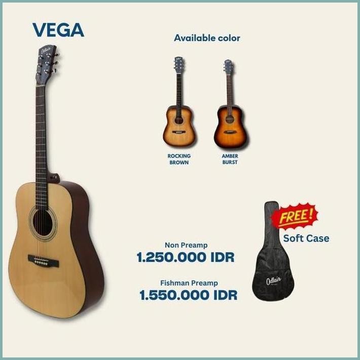 READY ODLAIR VEGA ACOUSTIC WITH FISHMAN PREAMP , BMJ NEW