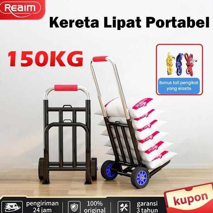 TROLEY 100KG LIPAT BAHAN BESI TROLLEY TROLI TROLY LIPAT BESI GALON TABUNG GAS SERBAGUNA BARANG SERBA
