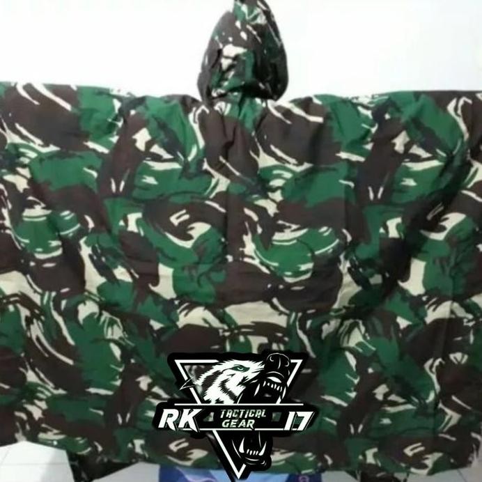 Ponco Loreng Standard TNI/ Mantel Loreng TNI / Jas Hujan TNI Pelbet murah