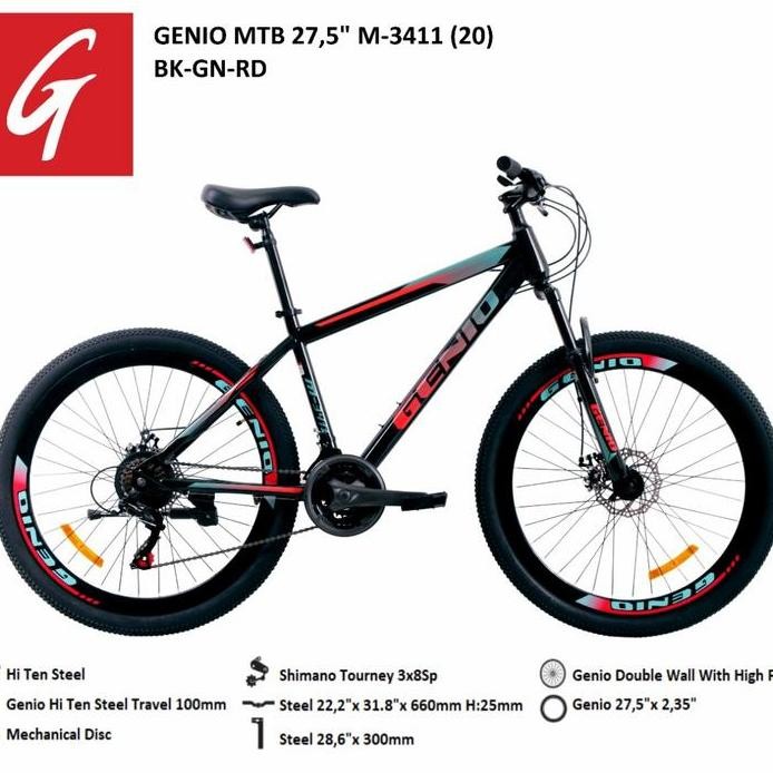 Sepeda Gunung - MTB Bike Genio M3411 3x8 Speed Shimano murah
