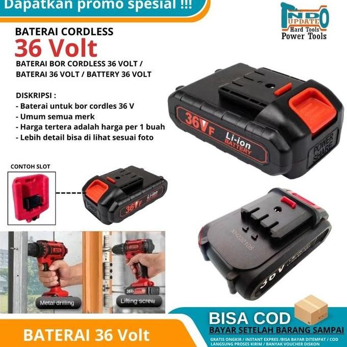Baterai Bor Batrai 36 Volt Batre Casan Fast Charging Cordless Mesin murah