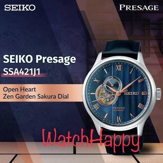 Ready  SEIKO PRESAGE SSA421J1 SSA421 MEN OPEN HEART ZEN GARDEN SAKURA LEATHER