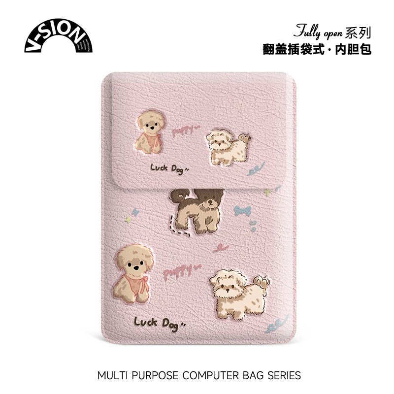 Tas Laptop Anjing Bordir Cocok untuk Huawei Lenovo Xiaoxin Tablet Apple