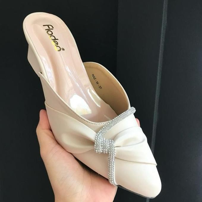 Sandal Pesta Wanita Fladeo PS Heels 5cm Mutiara Cantik Sandal Kondangan TEB