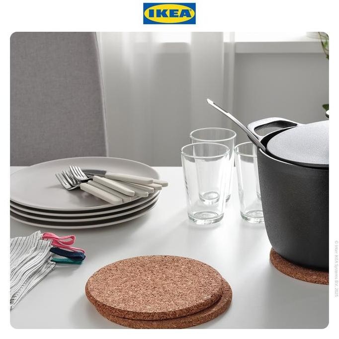 (Good) IKEA HEAT Alas Tatakan Panci Bahan Gabus 19cm Set Isi 3pcs