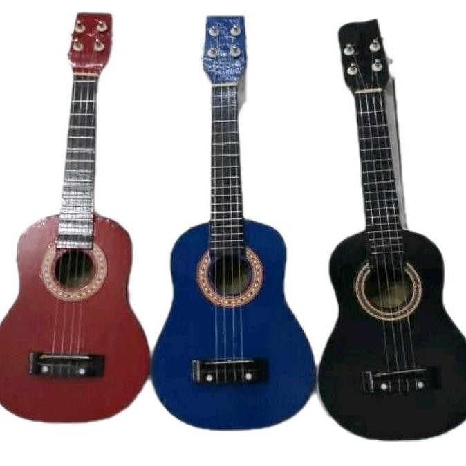gitar ukulele bahan kayu dan plastik / gitar kecil mainan alat musik Gitar hawaii KS