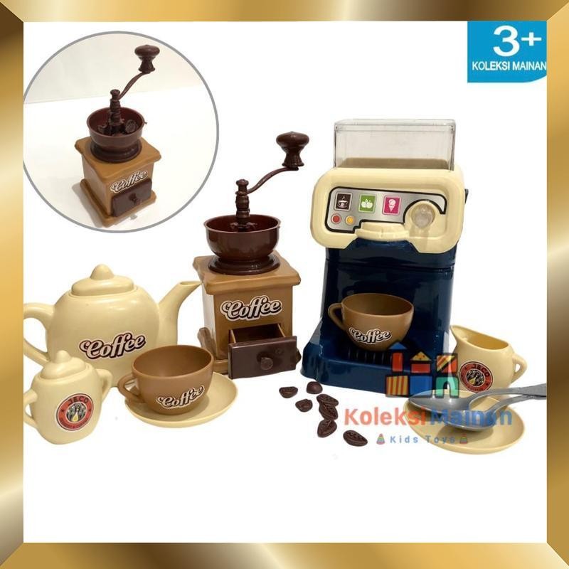 Cuci Gudang Mainan edukasi simulasi anak set mesin pembuat kopi teko cangkir coffee shop - Termurah 