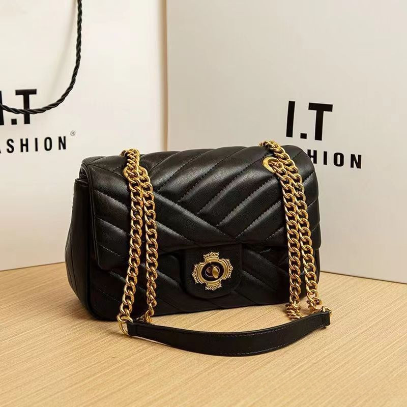 [Amy]Tas rantai berlian gaya Chanel baru yang populer, tas selempang bahu serbaguna Korea