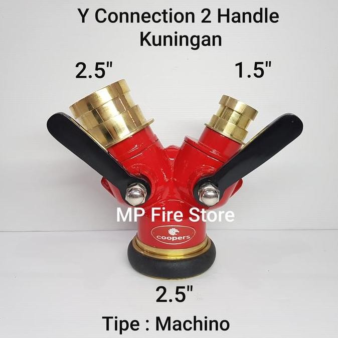 Y Connection 2 Handle 2.5 X 1.5 X 2.5 Kuningan Fire Breaching Hydrant