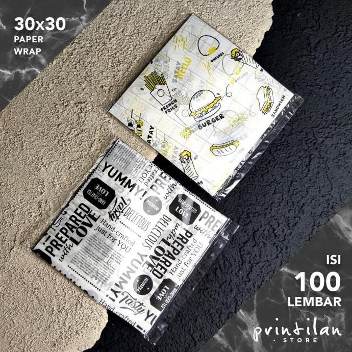 (Best) [30x30] KERTAS NASI LAMINASI MOTIF /Paper Wrap /Bungkus /Anti Lengket
