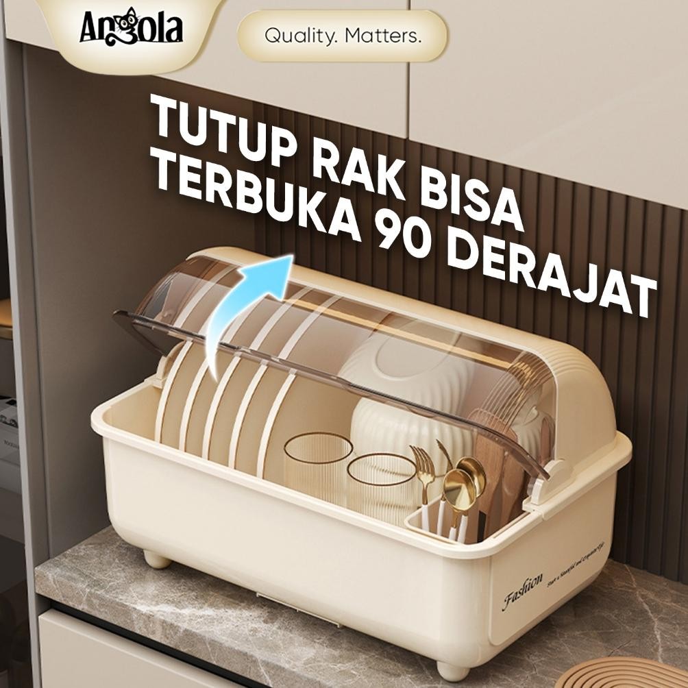 Or42 Angola Rak Piring Full Tertutup Anti Debu C30 Tempat Penyimpanan Sendok / Garpu / Mangkuk Estet