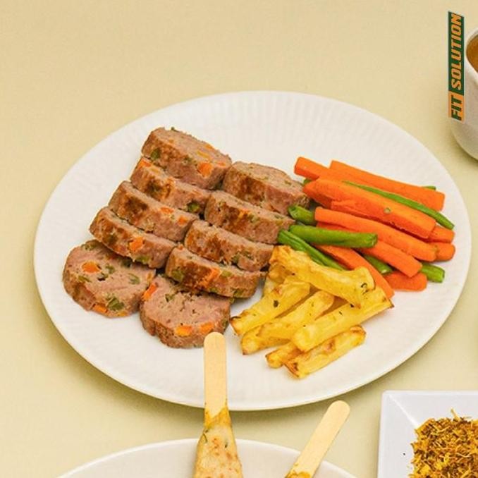 (Best) Low Cal Beef Galantine (Lean Beef) with Baked Potato & Veggies | Healthy Prep Meal Catering D