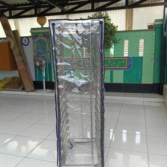(Good) Cover plastik penutup rak loyang roti untuk rak 10-15 susun