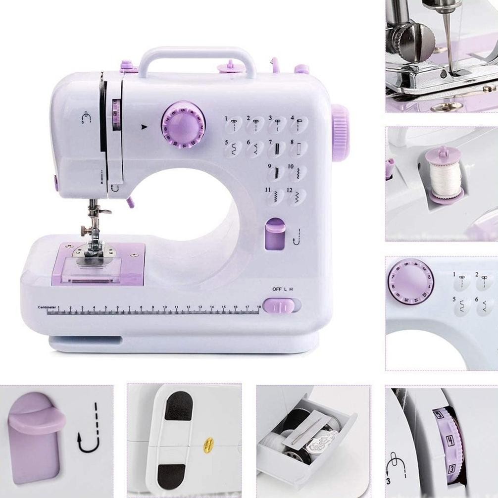 Jh85 Epic Finds Mesin Jahit Mini Portabel 705A Dengan 12 Pola Jahitan, Cocok Untuk Pakaian Jahit Tan
