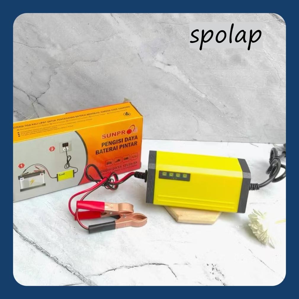 Lnb-1217 Charger Aki Portable 12V 2Ampere/Cas Aki Motor & Mobil Alat Pengisian Daya Aki Motor  12V3A