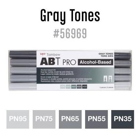

Tombo Coloring Brush Abt Pro Set 5 Gray