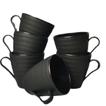 Cangkir 1 Lusin isi 12 pcs Gelas Cangkir Kopi Jadul Kecil Hitam set 12 pcs Cangkir plastik ulir