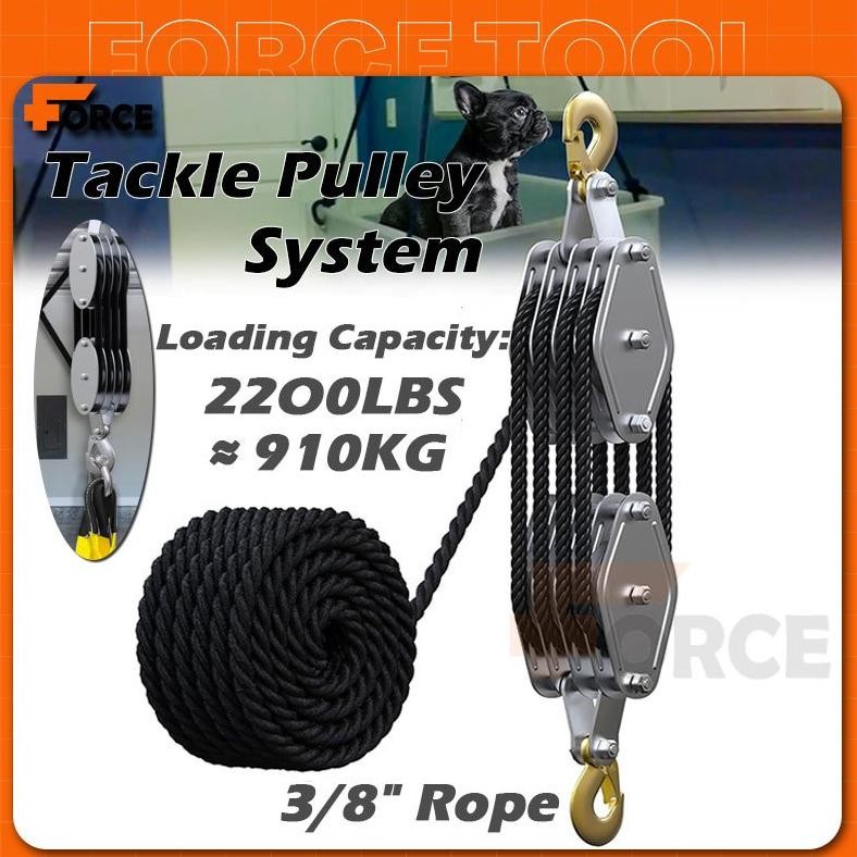 NEW 7:1 tali blok katrol hemat tenaga kerja kerekan katrol tangan derek pengangkat manual