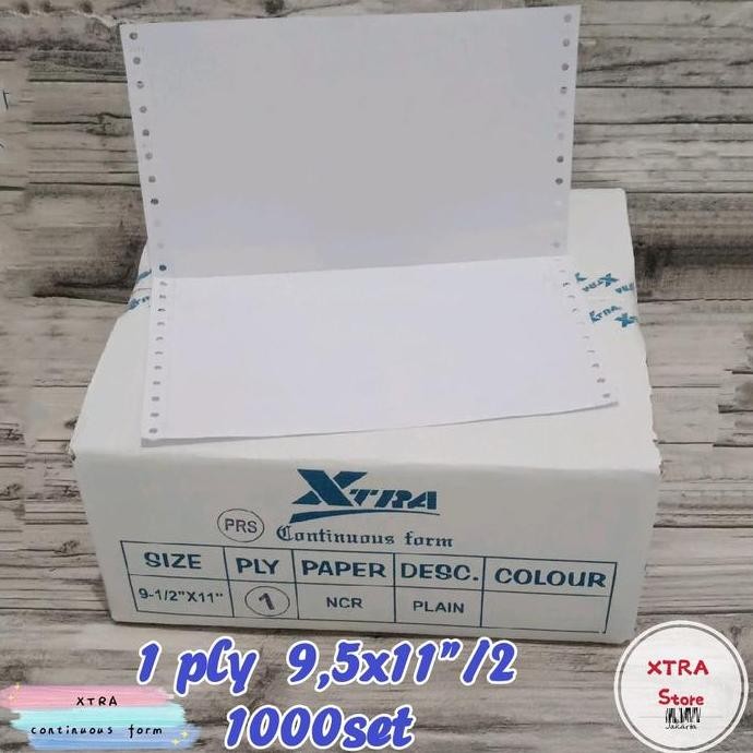 

Kertas Continuous Form 1Ply 9.5X11"/2 1000Set