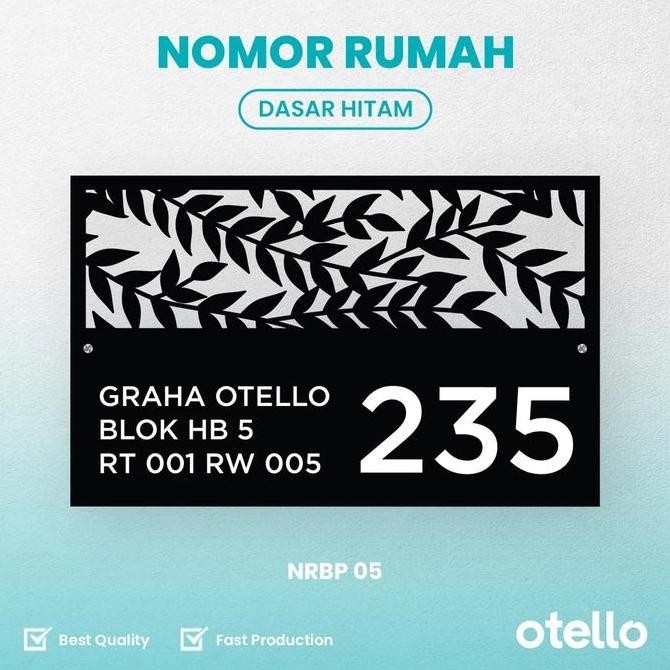 Otello Papan Alamat Rumah Custom Akrilik Laser Bolong + Uv | Nomor Rumah Kost House Number Exclusive