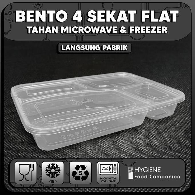 Bento 4 Sekat Plastik Thinwall / Food Container Premium