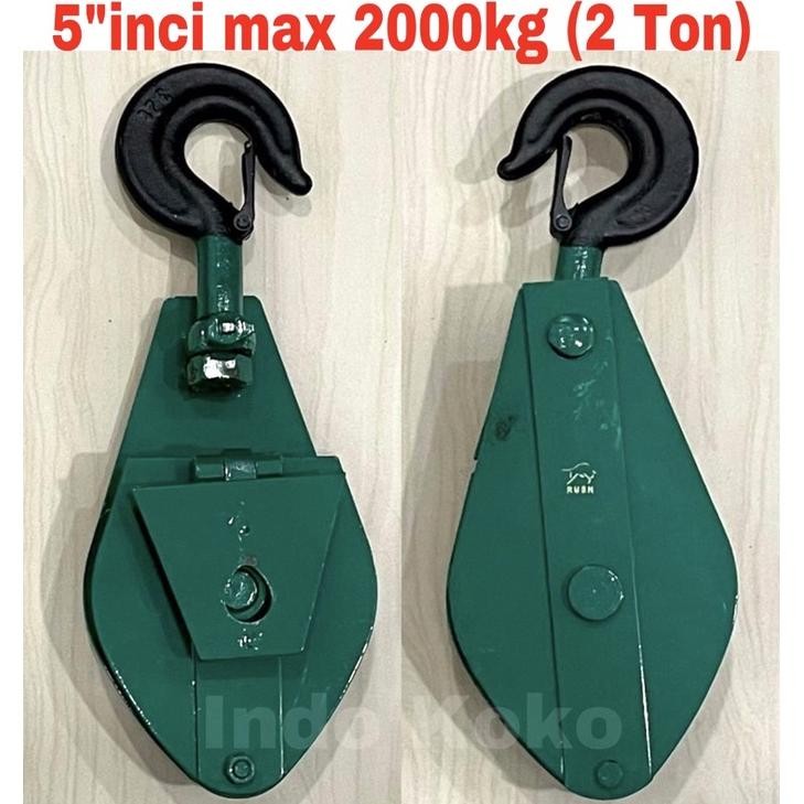 NEW Katrol 5"inci kapasitas 2ton (2.000kg) Kerekan 5inci derek katerol 5"