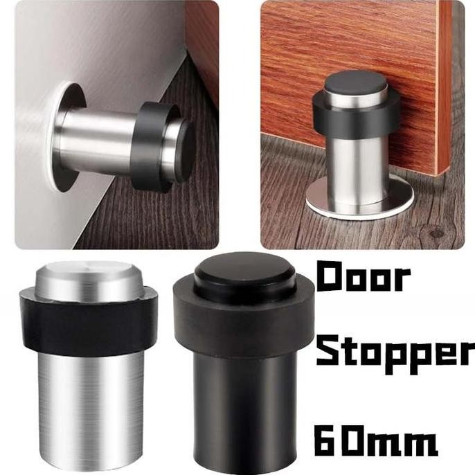 Stainless Penahan Pintu Bawah Premium Stopper Pintu Rumah Universal Pengganjal Pintu Karet Penahan P