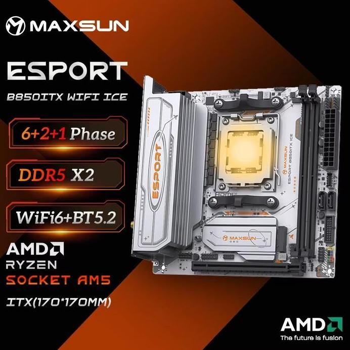 Ready  Motherboard MAXSUN B850I B850 AMD Ryzen AM5 DDR5 Support 4800/5200/5600-8000 Memory (OC+) Pci