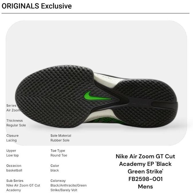 New  Nike Air Zoom GT Cut Academy EP 'Black Green Strike' FB2598-001 Mens
