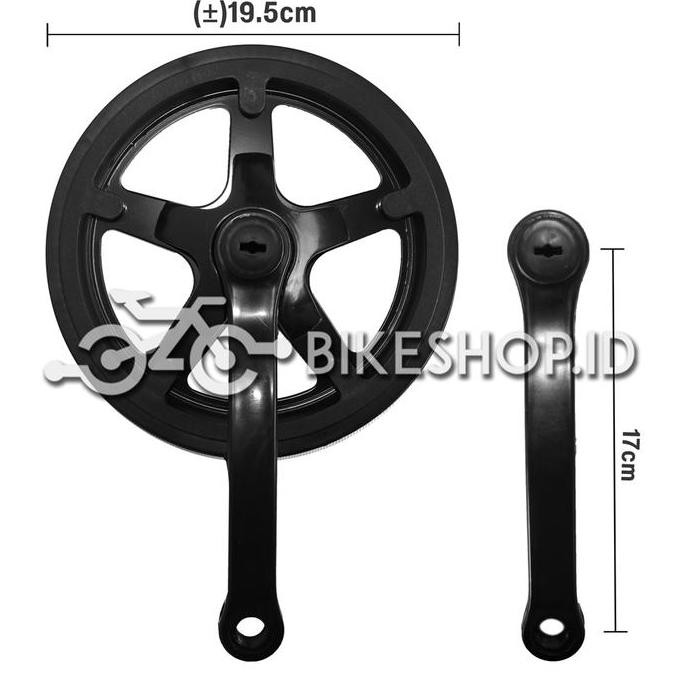 Gir Gear Crank Sepeda 44T Single 1 Susun Lipat Minion MTB Fixie Warna As Kotak Exotic Hitam Biru Mer