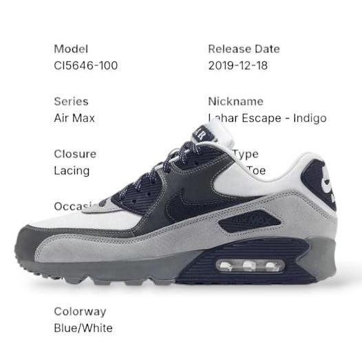 New  Nike Air Max 90 NRG 'Lahar Escape - Indigo' CI5646-100 Mens