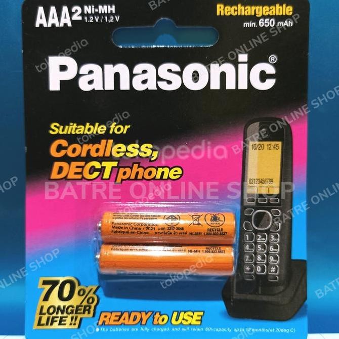 Panasonic Aaa 650Mah 650Ma Rechargeable Baterai Batre Cas Panasonic