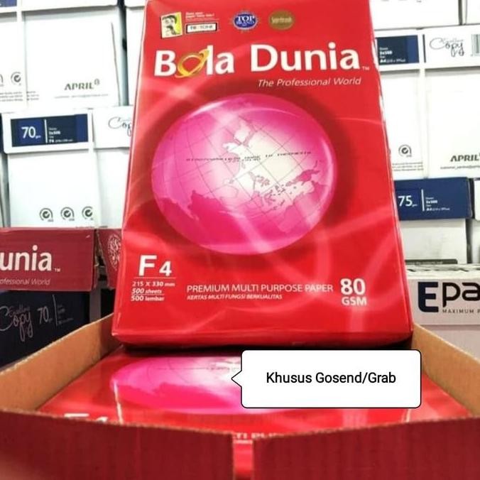 Kertas F4 80 Gram Bola Dunia