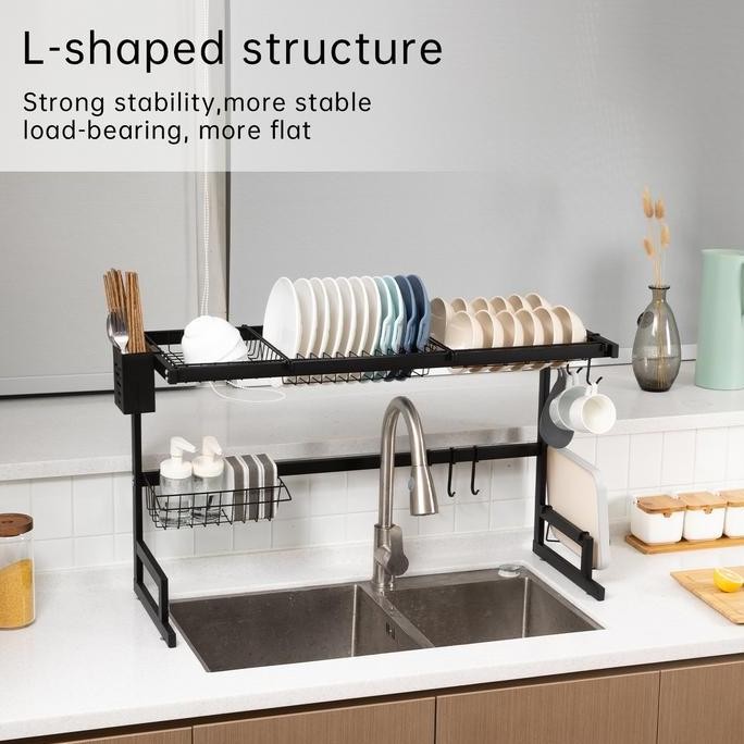 Vusign Sink Rack / Rak Piring Dapur Wastafel Stainless 85 Cm Kokoh